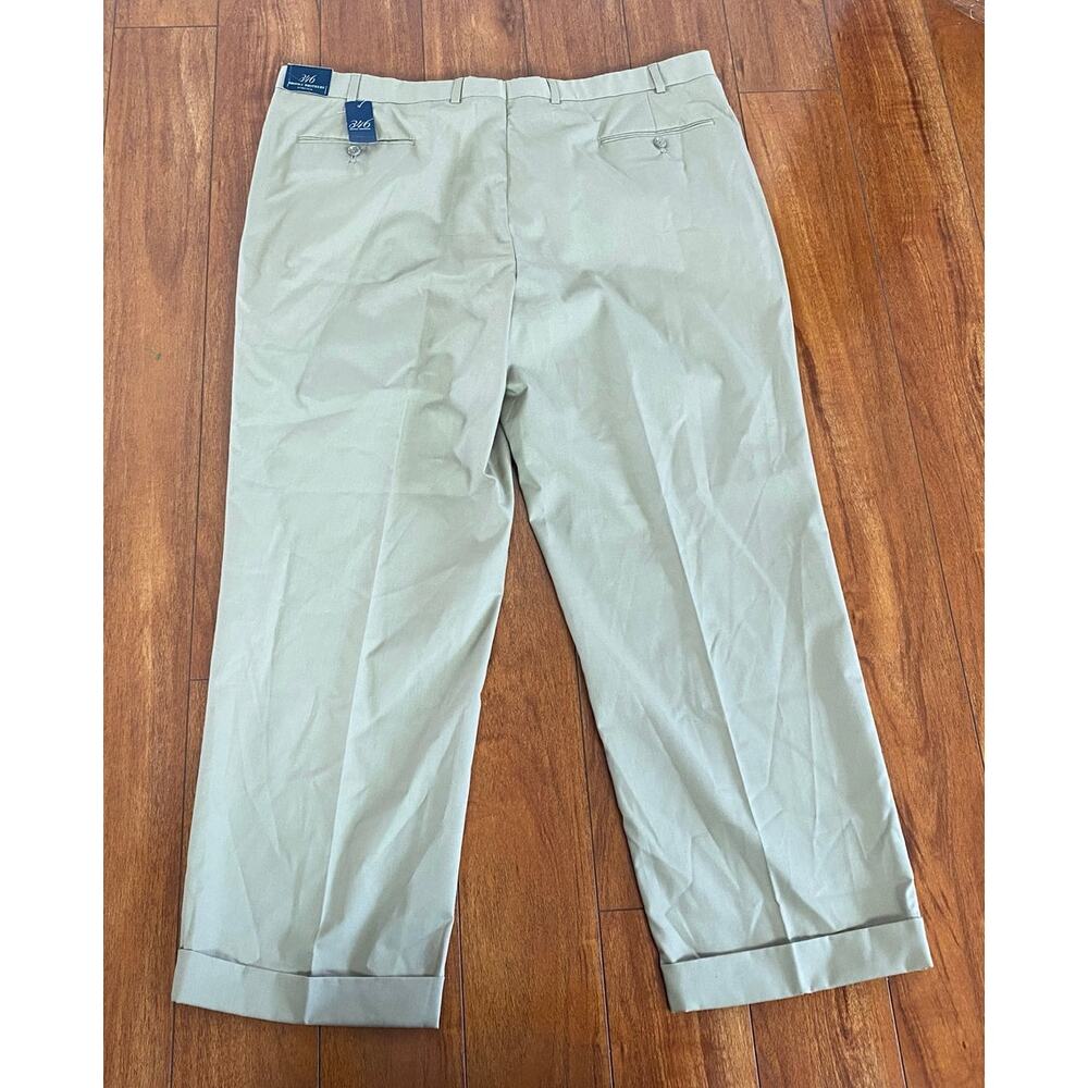 NEW VTG Brooks Brothers 346 Stretch wide leg pleated cuffed chino pants 42x29